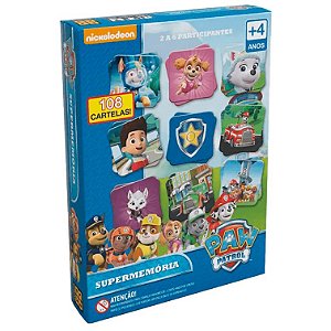 Jogo Super Memória da Patrulha Canina Cartas Tabuleiro Grow