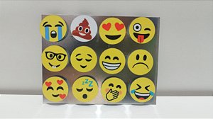 Imãs Enfeite de Geladeira e Painel Emojis c/ 12 unid.