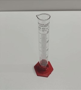 Proveta Graduada de vidro c/ Base de polipropileno 50ml