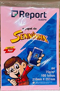Papel Sulfite Seninha A4 75g 100 fls Rosa