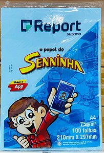 Papel Sulfite Seninha A4 75g 100 fls Azul