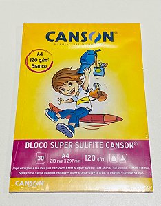 BLOCO CANSON ESCOLAR SUPER SULFITE 120G A4 30 FL