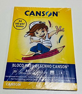 BLOCO CANSON ESCOLAR DESENHO BRANCO 140G A4 20FL