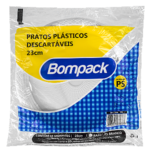 Pratos Descartaveis em Poliestireno 23Cm - pct c/100 und.