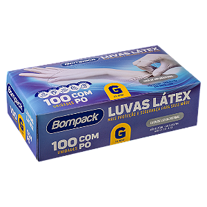 Luva de Látex c/ pó (G) c/ 100un.
