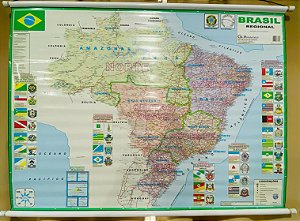 Mapa de Brasil Regional 120x90cm - unid.