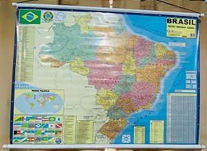 Mapa do Brasil Político, Regional e Rodoviário 120x90cm - Lona unid.