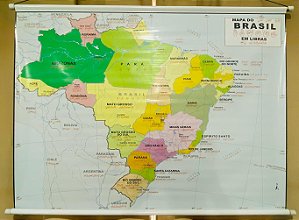 Mapa do Brasil em Libras 120x90cm - Lona unid.
