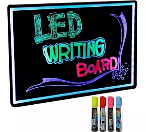 Letreiro Luminoso De Led Pvc E Vidro 40X60Cm C/3 Canetões Unid.