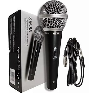 Microfone C/ Fio Sm-58 (5Mts) Unid.