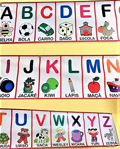 Banner Alfabeto Colorido Tam. 0,35X5,00M Lona Unid.
