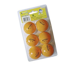 Blister com 06 bolas para Ping Pong 40mm Laranja - 2 Est.