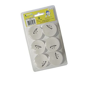 Blister com 06 bolas para Ping Pong 40mm Branca - 2 Est.