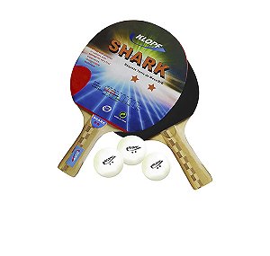 Kit para Ping Pong - 02 Raq. B/B LISA e 03 bolas 2 estrelas