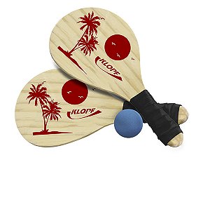 Kit para Frescobol, raquetes em pinus cru com uma bola