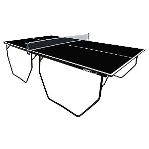 Mesa de Ping Pong em MDP de 15 mm - Cor preta - Pés de Ferro com Rodas