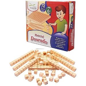 Material Dourado c/74 pçs. em caixa cartonada
