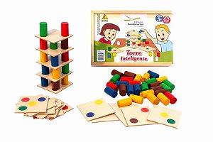 Torre Inteligente - 18 placas e c/45 pçs. coloridas tam. 4,5cm. Cada