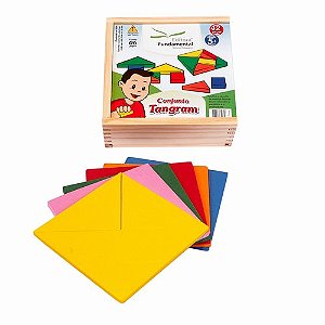 Tangram em EVA c/06 Jgs. c/42 pçs. Cx. Madeira