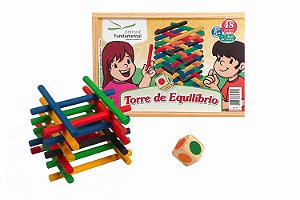 Torre de Equilíbrio c/48 pçs. + 1 Dado de Cores