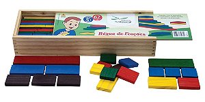 Réguas de Frações c/67 pçs. fracionadas em madeira