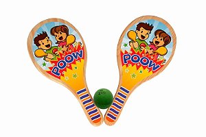 Raquetes Frescobol - c/02 Raquetes + 1 Bolinha de Borracha