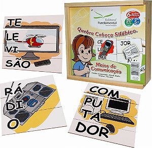 Quebra Cabeça Silábico - Meios de comunicações - Cx. c/20 pçs.