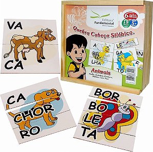 Quebra Cabeça Silábico - Animais - Cx. c/18 pçs.