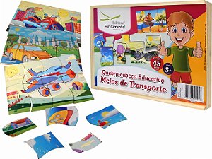 Quebra Cabeça Educativo Meios De Transporte - Cx. c/10 un.