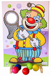 Palhaço Pega Bola – em MDF 48x70cm + 05 bolas de Plástico