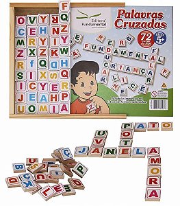 Palavras Cruzadas Cx. c/72 pçs. + tabuleiro em mdf