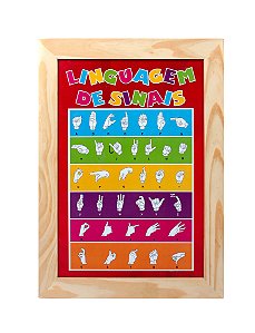 Painel Ilustrado Linguagem de Sinais - Libras 38x50cm