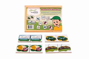 Memória Educativa - Meios de Transportes c/40 pçs. Cx.