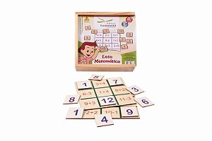Loto Matemática - c/4 placas + 36 pçs. em mdf