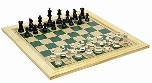 Jogo de Xadrez Tabuleiro 37x37cm c/moldura