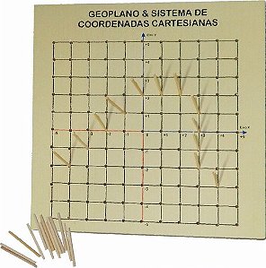 Geoplano Base MDF 30x30x06cm + pinus de encaixe