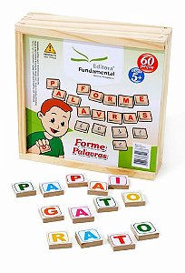 Forme Palavras - c/60 pçs. em MDF Cx. em Madeira