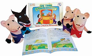 Fantoche + Livro - Os Três Porquinhos