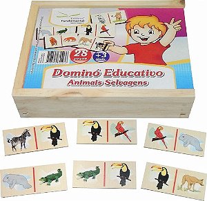 Dominó Educativo Animais Selvagens