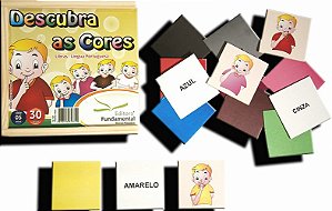 Descubra as Cores - c/30 pçs. Cx. em Madeira em Libras