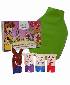 Dedoches + Avental Cx. c/Os Três Porquinhos