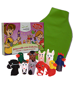 Dedoches + Avental Cx. c/Animais Domésticos
