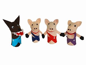 Fantoches Os Três Porquinhos Especial c/4 un.