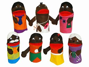 Fantoches Família Negra c/7 un.