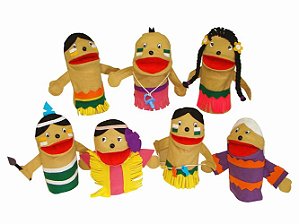 Fantoches Família Indígena c/7 un.