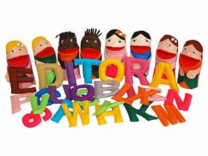 Fantoches - c/4 Casais - 8 un. + Alfabeto 26 letras