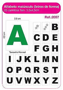 Carimbos Alfabeto Maiúsculo Letras de Forma - c/28 un.