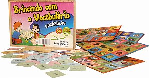 Brincando com o Vocabulário c/126 pçs. Cx. Madeira