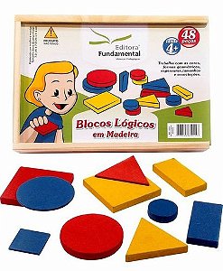 Blocos Lógicos - c/48 pçs. em Madeira