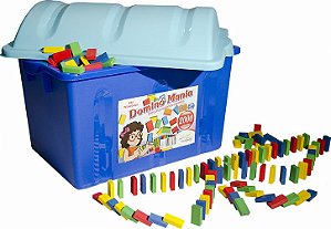 Baú Dominó Mania em Madeira Colorida c/1000 pçs.